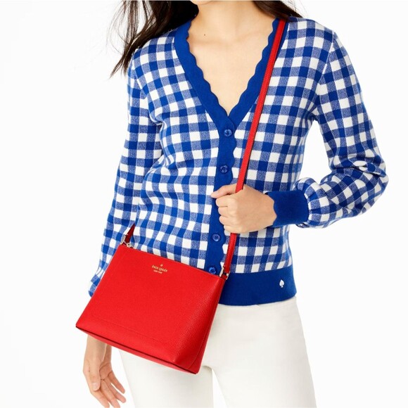 New Kate Spade Leila Crossbody Pebble Leather Tomato Slice - Picture 4 of 5